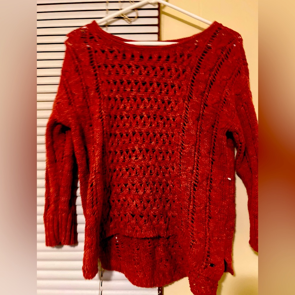 Cropped med level longer than regular cropped sweater. American Eagle!